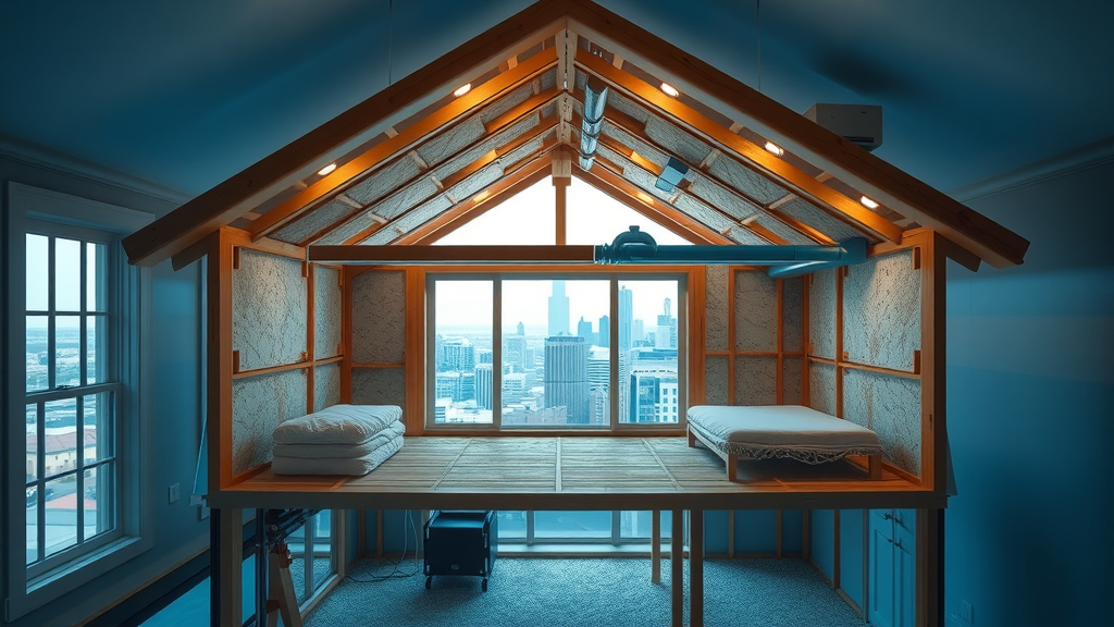 Cutaway of Houston home demonstrates attic insulation, roof layers, and roof ventilation, vital considerations for choosing roofing contractors Houston.